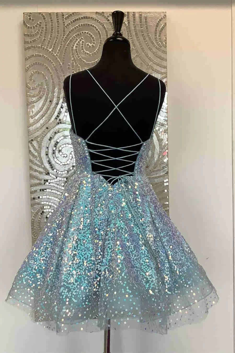 Niedliches, knallrosa Paillettenkleid in A-Linie für den Homecoming Ball Y1641