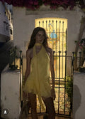 Sexy Halter Gelb Chiffon Homecoming Kleid Kurzes Partykleid Y8465