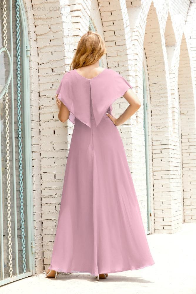 Numbersea  Mother of The Bride Dresses Plus Size V-Neck Floor Length Formal Prom Dress for Wedding Guest 28020