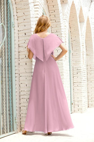 Numbersea  Mother of The Bride Dresses Plus Size V-Neck Floor Length Formal Prom Dress for Wedding Guest 28020