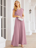 Numbersea Brautjungfernkleider Cape Formelles Ballkleid Rückenfrei Kleider für die Mutter der Braut 28058