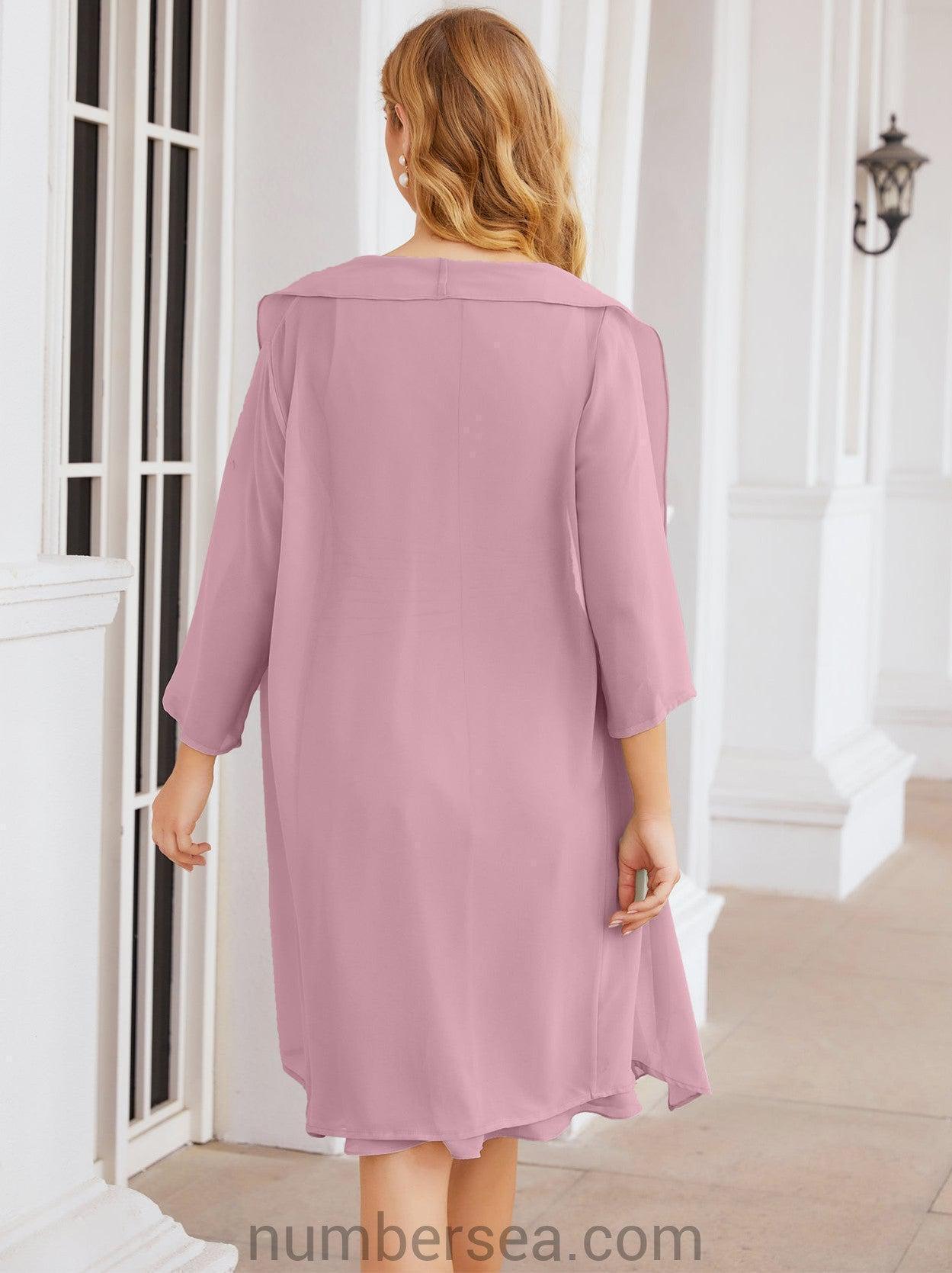 Vestidos para mãe da noiva Numbersea Vestido de baile Vestido casual plissado 28065 