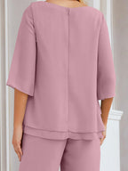 Vestido elegante de 2 peças para mãe da noiva Numbersea, tamanho grande, com folhos, camadas, roupão prateado 28064 