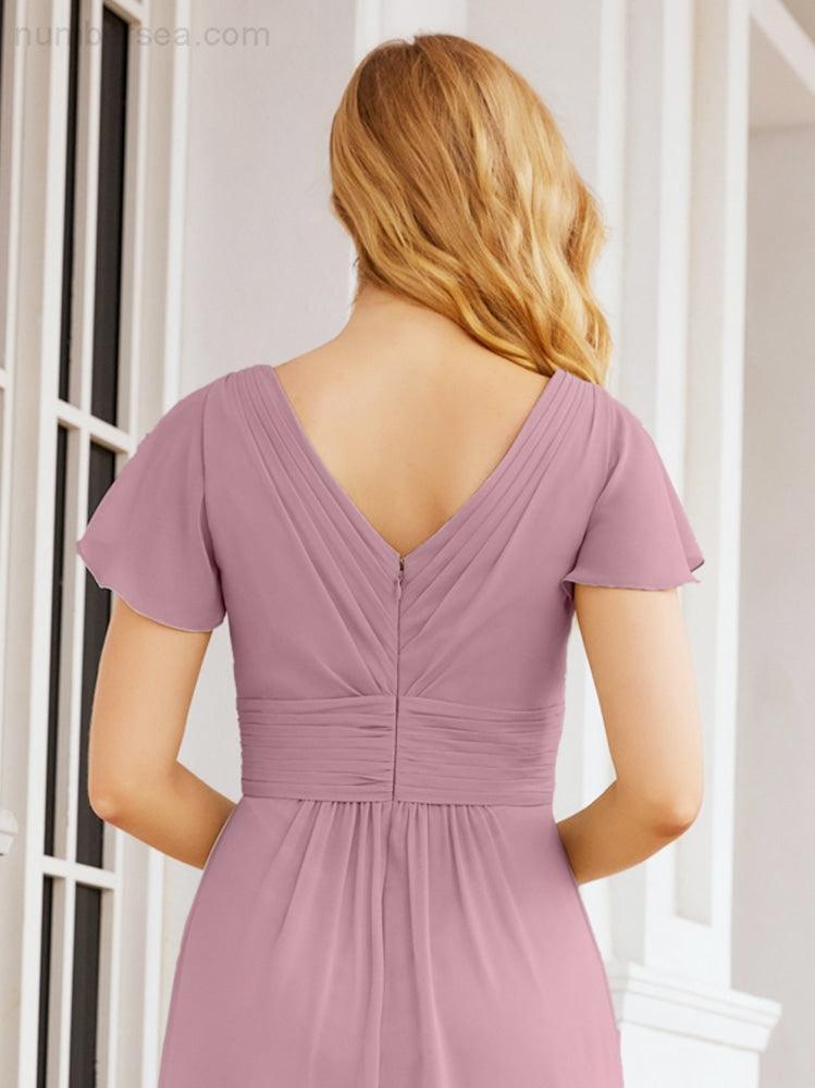 Vestidos de cerimónia de baile Numbersea para mãe da noiva, mangas curtas, vestido de madrinha 28047 