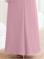 Vestido de festa formal comprido Numbersea com capa e folhos 28026 