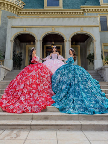 Vestido de baile sem alças com mangas abalonadas de LizLuo Quince 26084