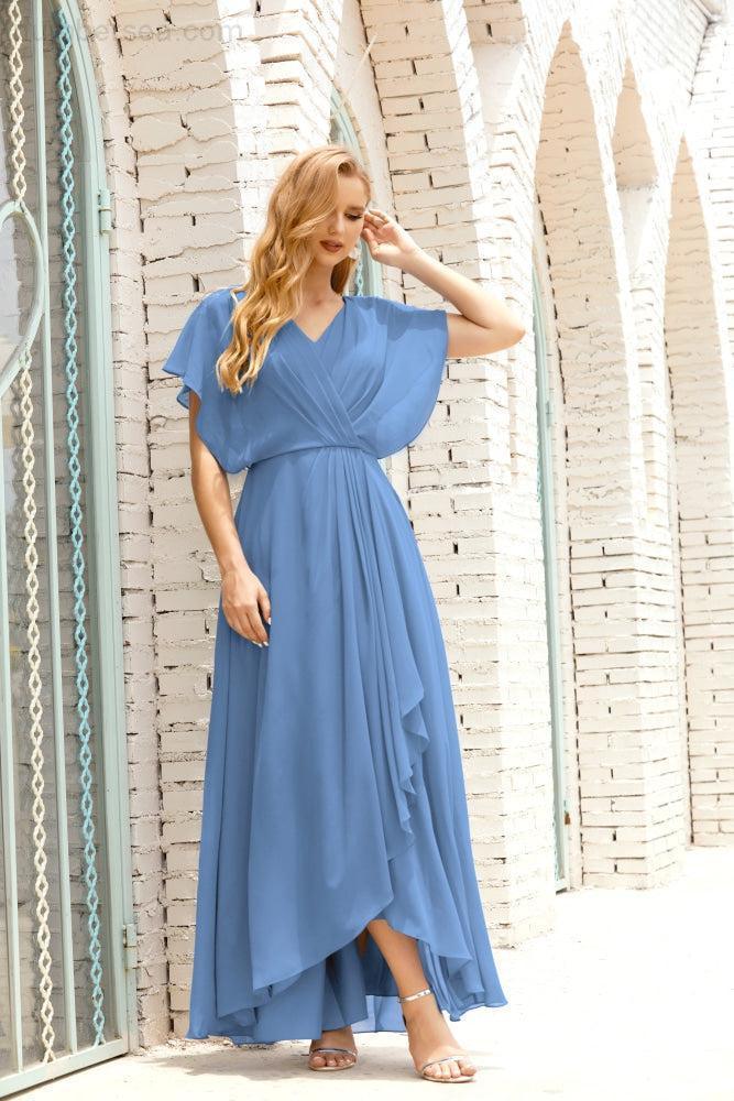 Numbersea  Mother of The Bride Dresses Plus Size V-Neck Floor Length Formal Prom Dress for Wedding Guest 28020