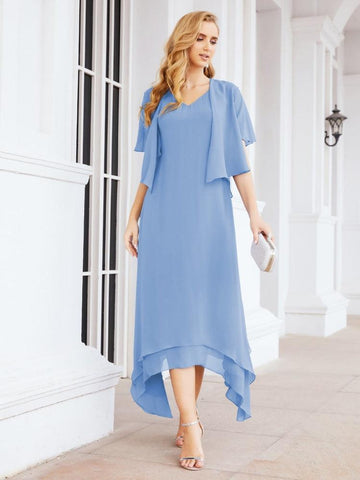 Numbersea Two-Piece A-line Mother of The Bride Dress Formal Party Gown Dress 28073