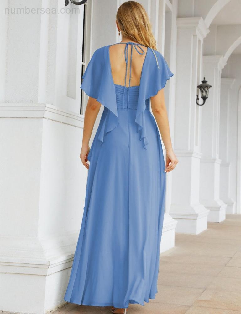 Numbersea Bridesmaid Dresses Backless Formal Prom Gowns for Evening Party Mother of The Bride Dress 28040