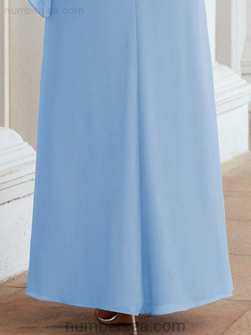 Numbersea Formal Party Gown Dress Long Mother of The Bride Dresses with Ruffle Cape 28026