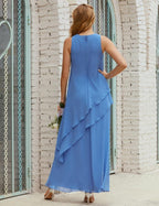 Vestidos longos de chiffon plus size para mãe da noiva, vestido formal de madrinha de casamento, 28019 