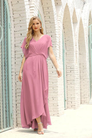 Numbersea  Mother of The Bride Dresses Plus Size V-Neck Floor Length Formal Prom Dress for Wedding Guest 28020
