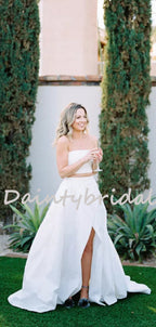 Abito da Sposa Lungo a Due Pezzi con Spacco Laterale Pretty Straight Simple, DB10740