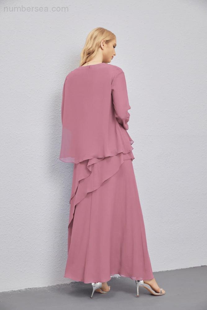 Mother of Bride Dresses with Open Front Lightweight Cardigan Formal Prom Gown  28081