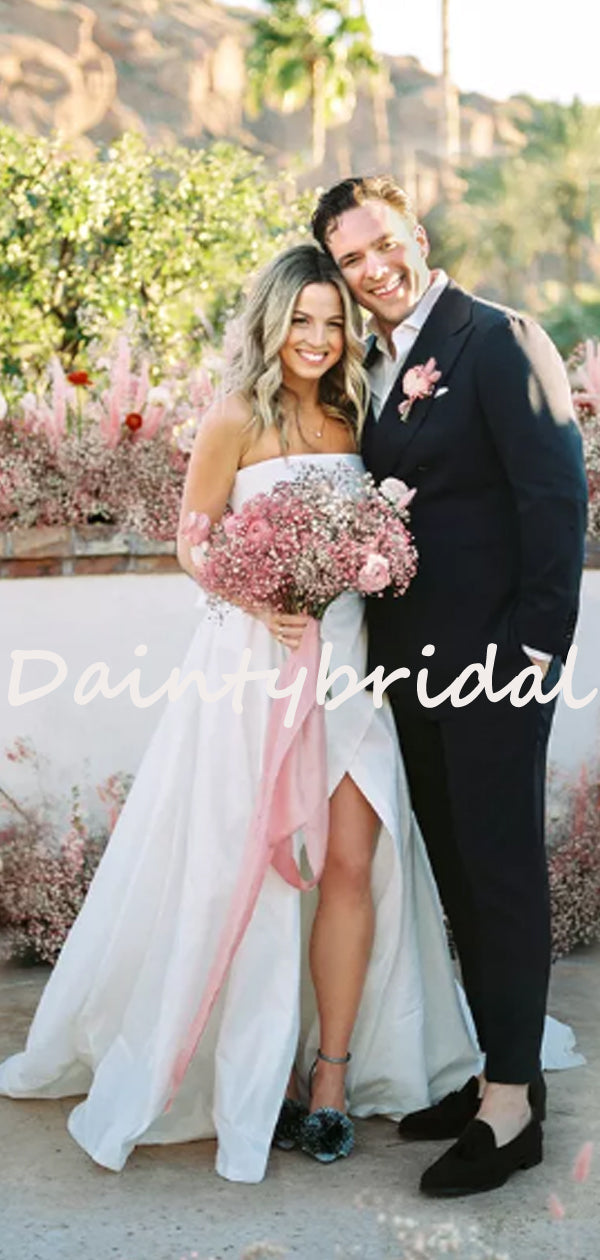 Abito da Sposa Lungo a Due Pezzi con Spacco Laterale Pretty Straight Simple, DB10740