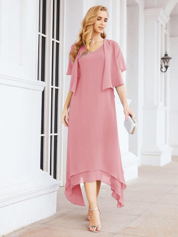 Numbersea Two-Piece A-line Mother of The Bride Dress Formal Party Gown Dress 28073