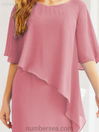 Vestido de festa formal comprido Numbersea com capa e folhos 28026 