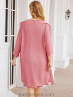 Vestidos para mãe da noiva Numbersea Vestido de baile Vestido casual plissado 28065 