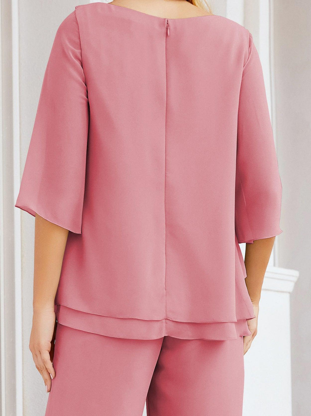 Vestido elegante de 2 peças para mãe da noiva Numbersea, tamanho grande, com folhos, camadas, roupão prateado 28064 