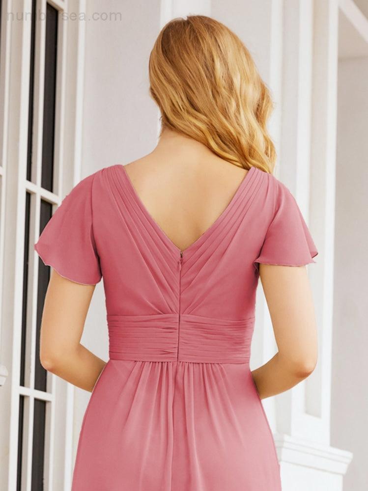 Vestidos de cerimónia de baile Numbersea para mãe da noiva, mangas curtas, vestido de madrinha 28047 