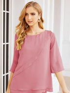 Vestido elegante de 2 peças para mãe da noiva Numbersea, tamanho grande, com folhos, camadas, roupão prateado 28064 