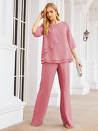 Vestido elegante de 2 peças para mãe da noiva Numbersea, tamanho grande, com folhos, camadas, roupão prateado 28064 