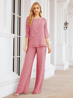 Vestido elegante de 2 peças para mãe da noiva Numbersea, tamanho grande, com folhos, camadas, roupão prateado 28064 