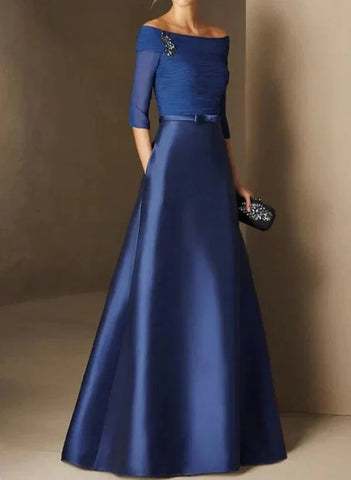 Kleider für die Brautmutter A-Linie Prinzessin Off-The-Shoulder Kurze Ärmel
