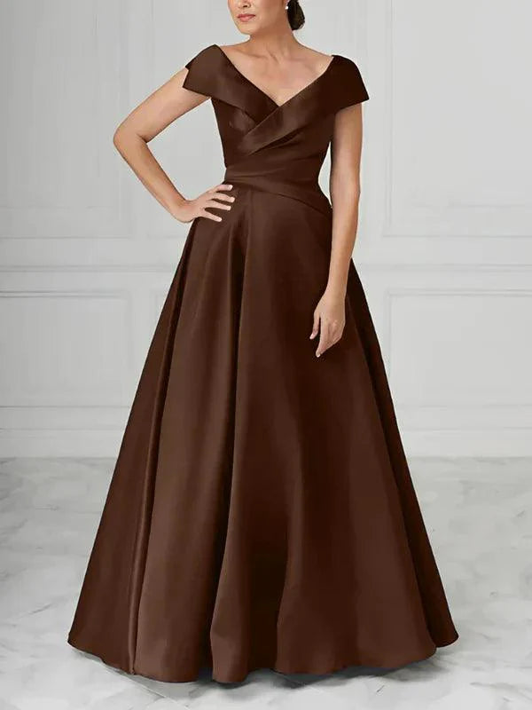 Mother Of The Bride Dresses A-Line Princess V-Neck Satin