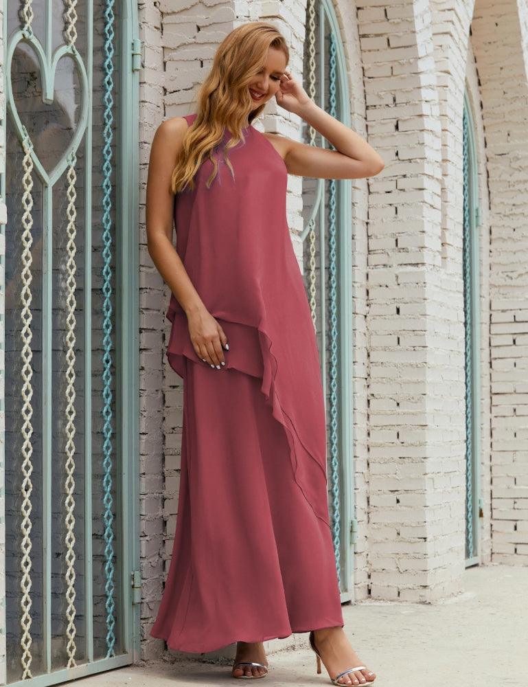 Vestidos longos de chiffon plus size para mãe da noiva, vestido formal de madrinha de casamento, 28019 