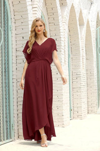 Numbersea  Mother of The Bride Dresses Plus Size V-Neck Floor Length Formal Prom Dress for Wedding Guest 28020