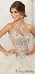 Robe de mariée A-line en organza Sweetheart, Robe de bal. DB10162