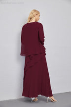 Mother of Bride Dresses with Open Front Lightweight Cardigan Formal Prom Gown  28081