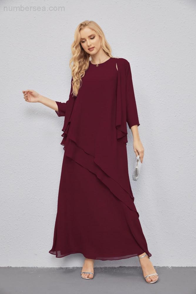 Mother of Bride Dresses with Open Front Lightweight Cardigan Formal Prom Gown  28081