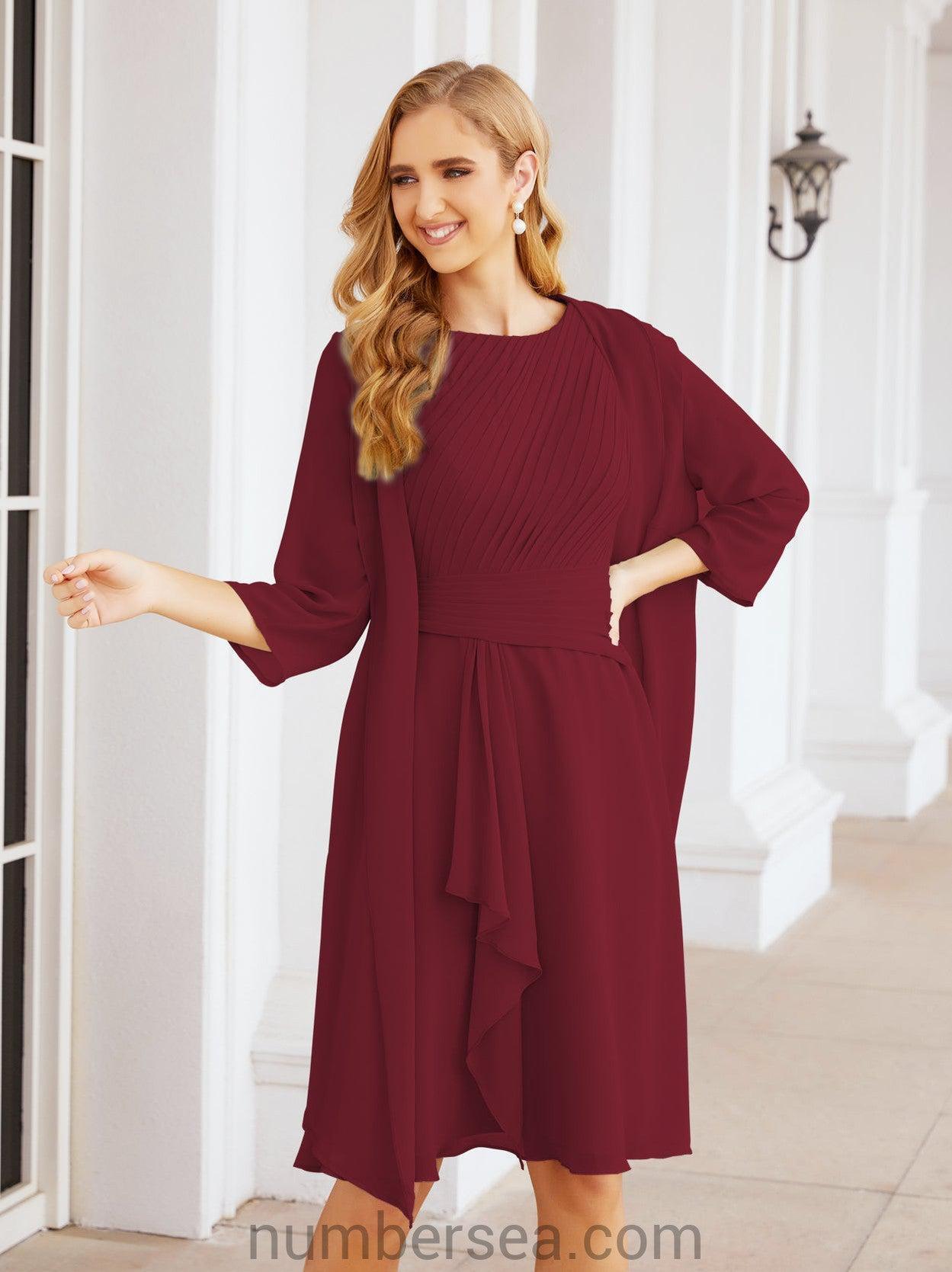 Vestidos para mãe da noiva Numbersea Vestido de baile Vestido casual plissado 28065 