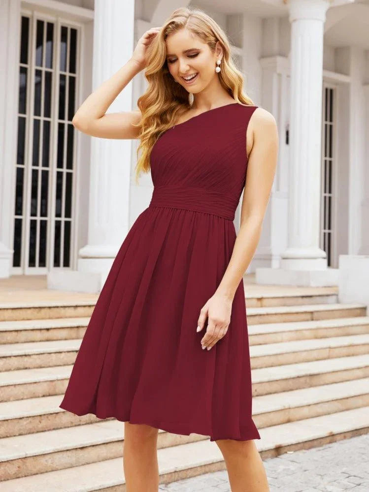 Vestido de Fiesta Corto Formal de Hombro Descubierto con Plisados Numbersea Homecoming 28046
