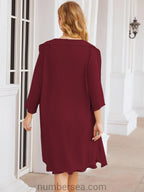 Vestidos para mãe da noiva Numbersea Vestido de baile Vestido casual plissado 28065 