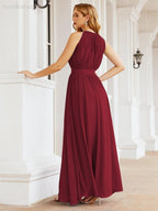 Vestido de madrinha de casamento com alças finas e cintura império, vestido de festa formal para mãe da noiva 28030 