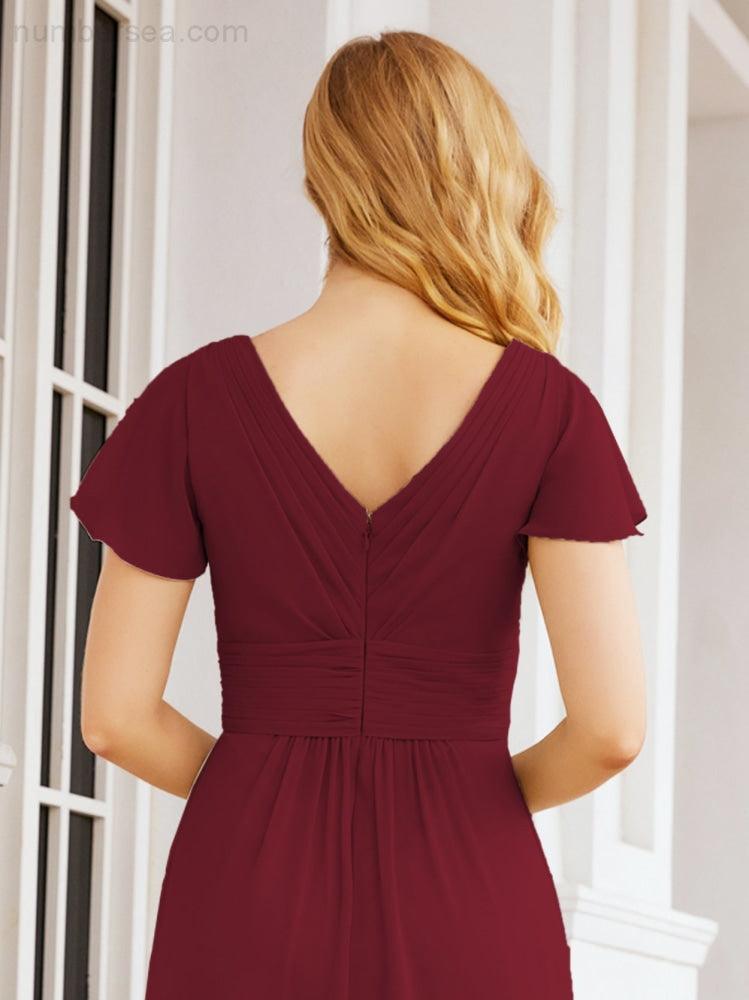 Vestidos de cerimónia de baile Numbersea para mãe da noiva, mangas curtas, vestido de madrinha 28047 