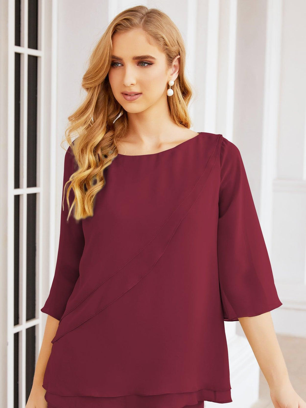 Vestido elegante de 2 peças para mãe da noiva Numbersea, tamanho grande, com folhos, camadas, roupão prateado 28064 