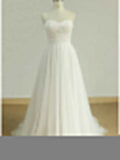 Sexy Sweetheat Weißes Tüll Langes Brautkleid, WD0464