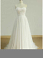 Sexy Sweetheat Weißes Tüll Langes Brautkleid, WD0464