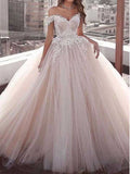 Vestido de noiva em tule com decote ombro a ombro, WD0470