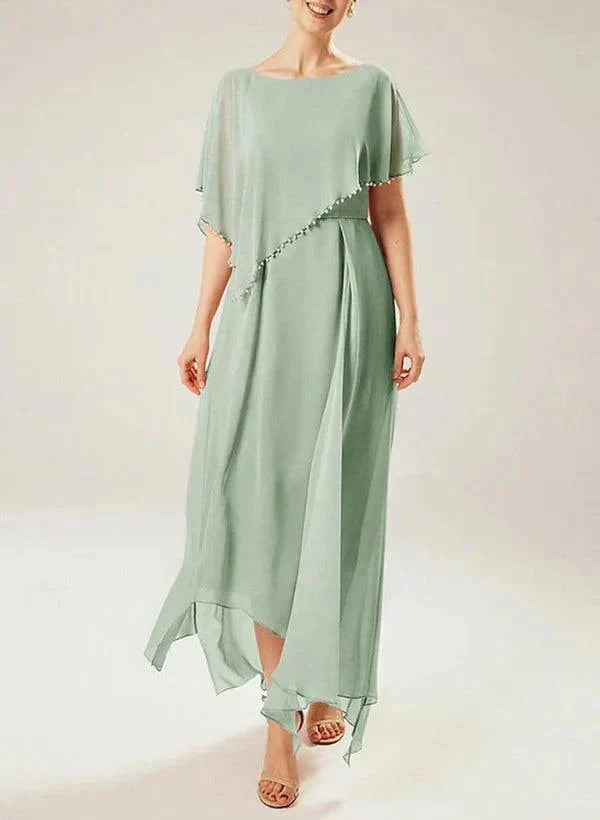 Vestidos de mãe da noiva com mangas curtas e borlas