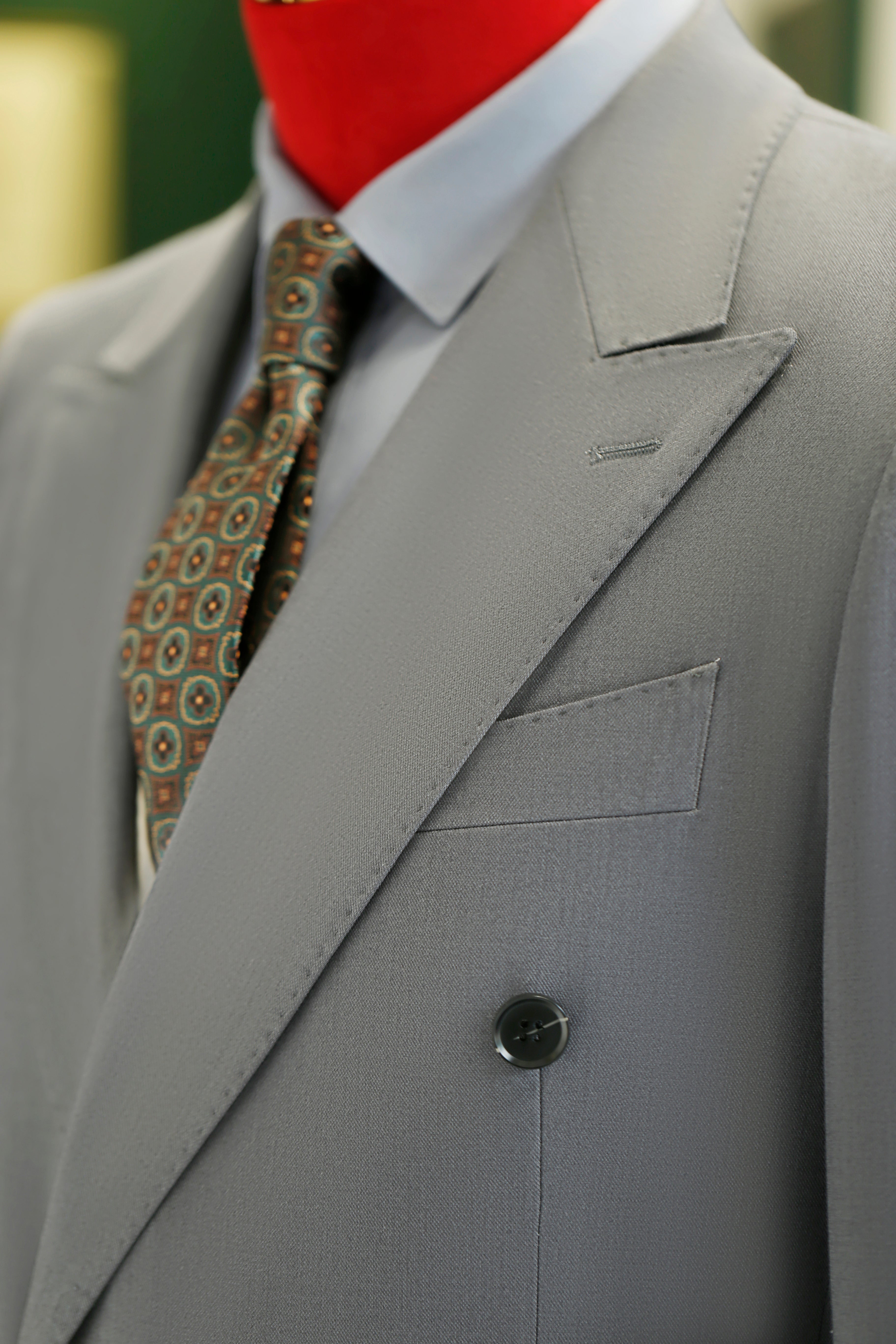Double-Breasted Light Grey Wool Suit | Tailored Formal Groom & Business Suit