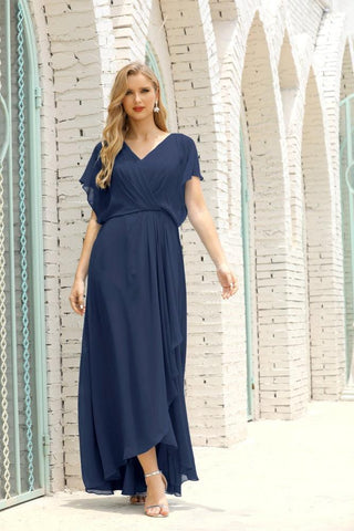Numbersea  Mother of The Bride Dresses Plus Size V-Neck Floor Length Formal Prom Dress for Wedding Guest 28020