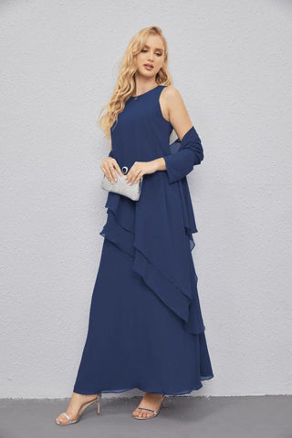 Mother of Bride Dresses with Open Front Lightweight Cardigan Formal Prom Gown  28081