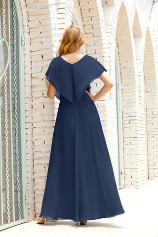 Numbersea  Mother of The Bride Dresses Plus Size V-Neck Floor Length Formal Prom Dress for Wedding Guest 28020