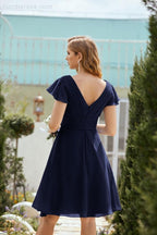 Knie langes Homecoming-Kleid Formell Cocktail Abschlussballkleid 28013