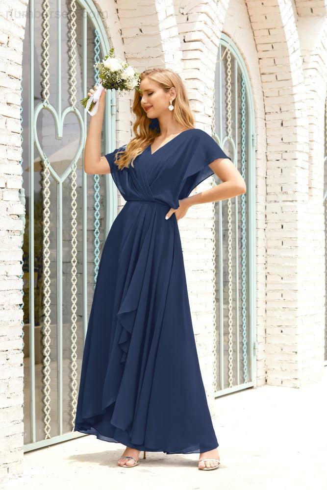 Numbersea  Mother of The Bride Dresses Plus Size V-Neck Floor Length Formal Prom Dress for Wedding Guest 28020